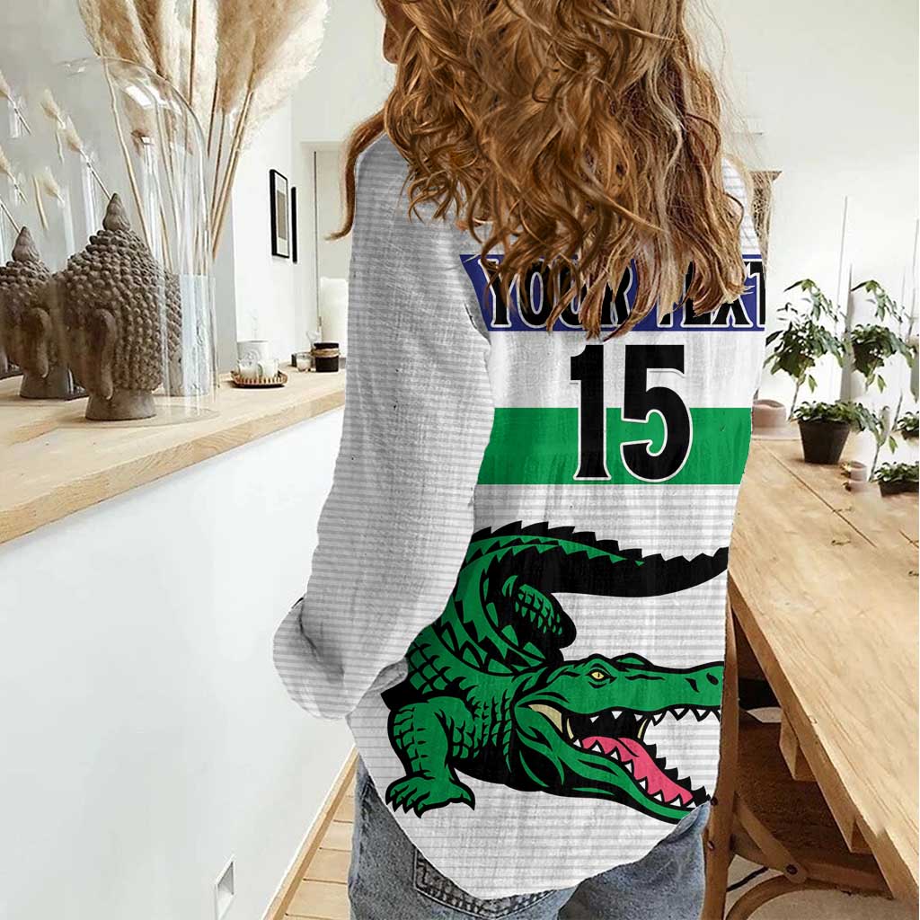 Custom Lesotho Football Women Casual Shirt Likuena For Victory