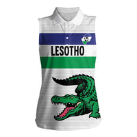 Custom Lesotho Football Women Sleeveless Polo Shirt Likuena For Victory