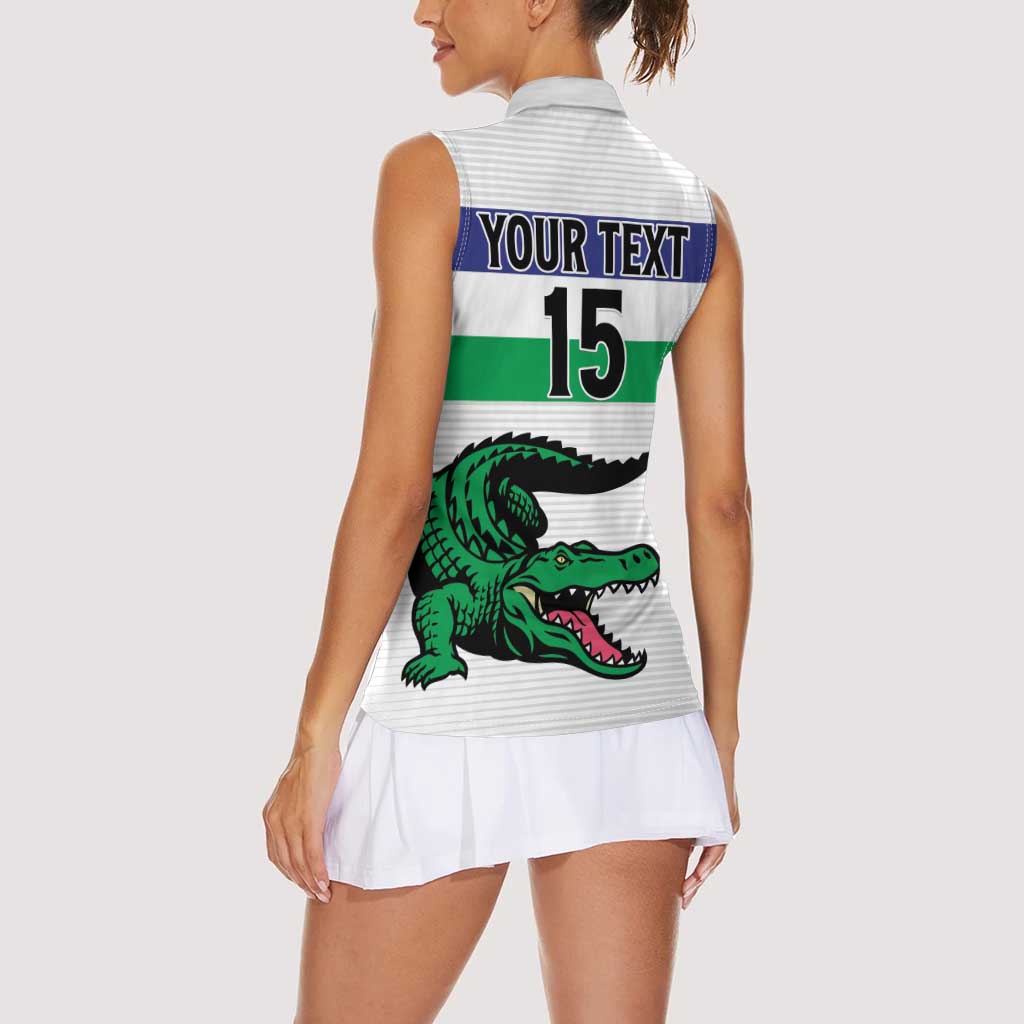 Custom Lesotho Football Women Sleeveless Polo Shirt Likuena For Victory