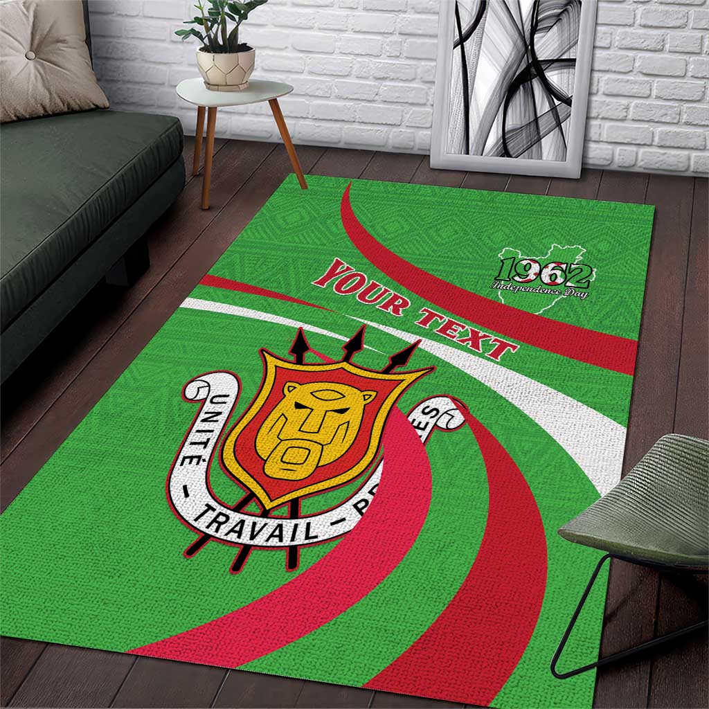 Personalized Burundi Independence Day Area Rug Coat Of Arms With Map