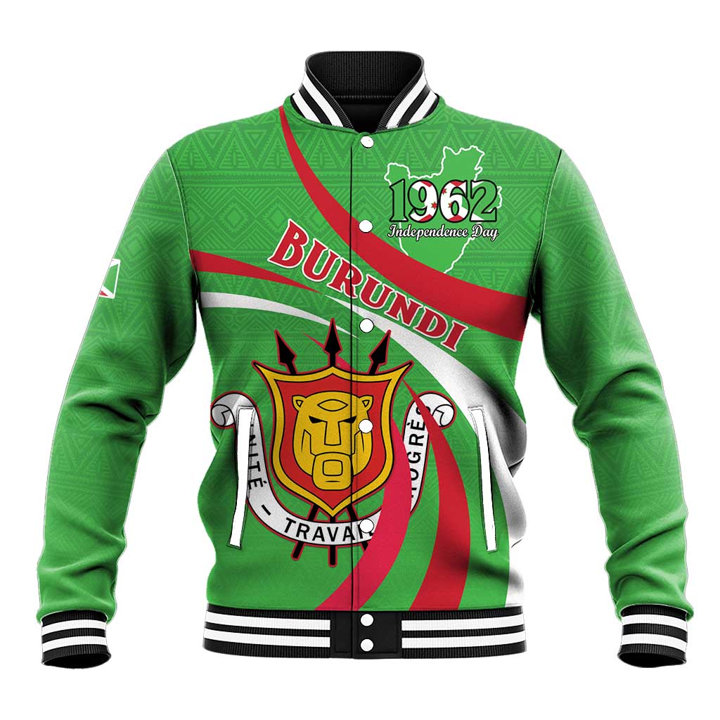 Personalized Burundi Independence Day Baseball Jacket Coat Of Arms With Map