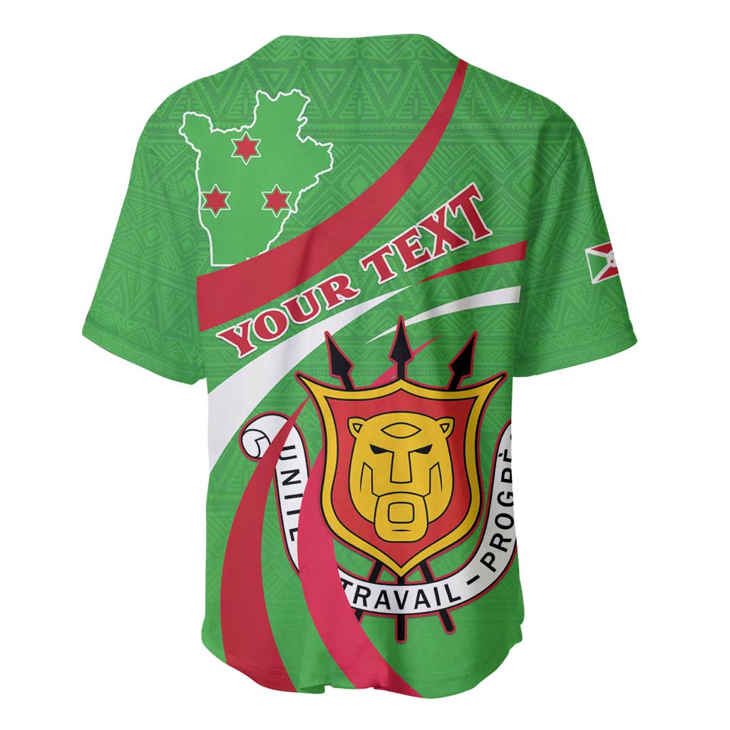 Personalized Burundi Independence Day Baseball Jersey Coat Of Arms With Map
