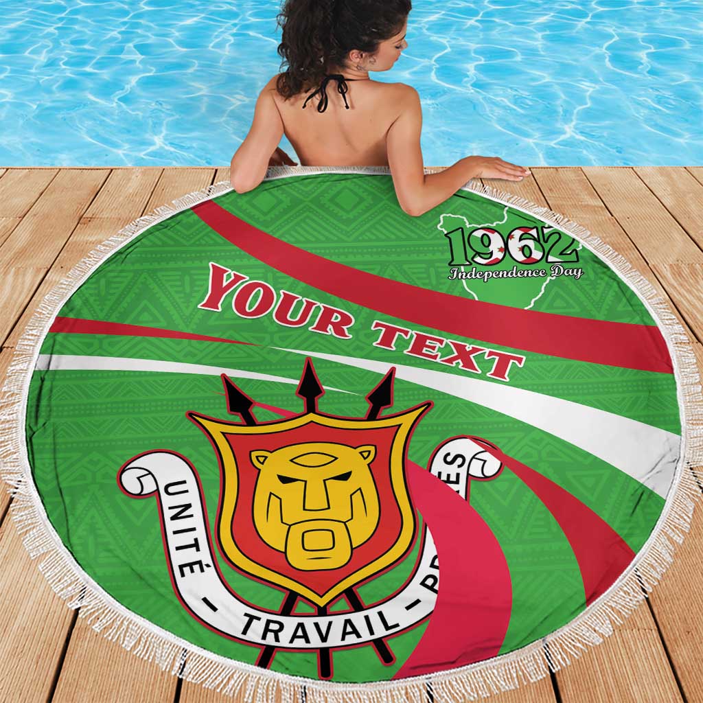 Personalized Burundi Independence Day Beach Blanket Coat Of Arms With Map