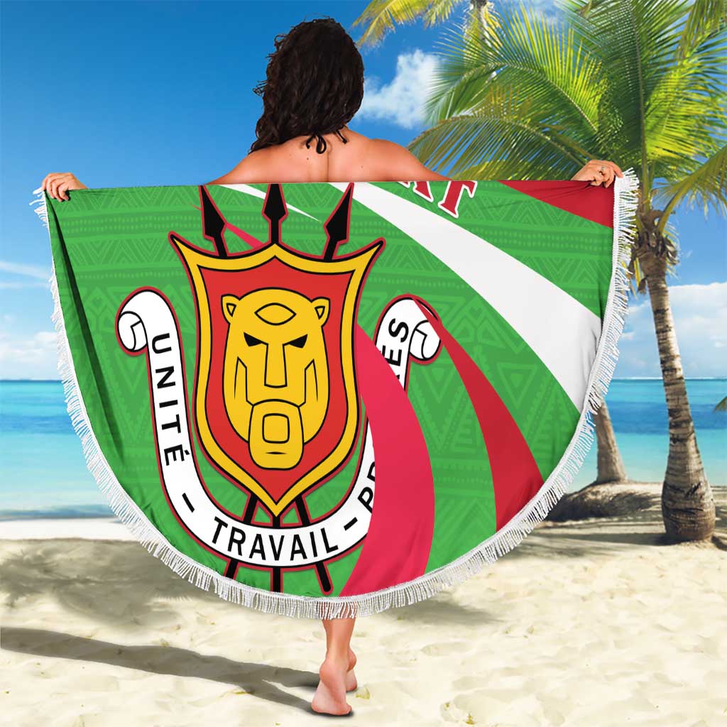 Personalized Burundi Independence Day Beach Blanket Coat Of Arms With Map