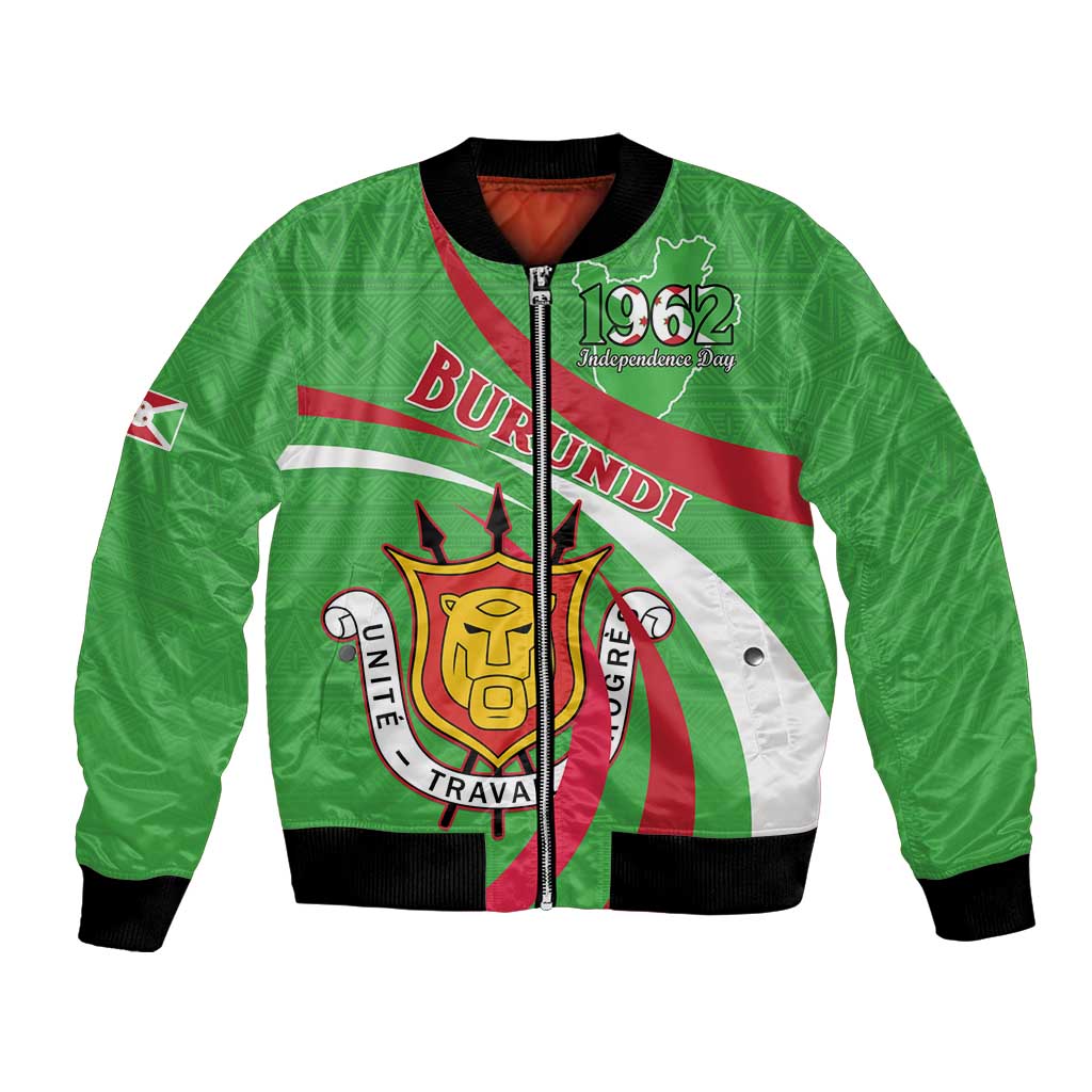 Personalized Burundi Independence Day Bomber Jacket Coat Of Arms With Map