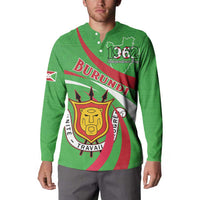 Personalized Burundi Independence Day Button Sweatshirt Coat Of Arms With Map