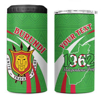 Personalized Burundi Independence Day 4 in 1 Can Cooler Tumbler Coat Of Arms With Map