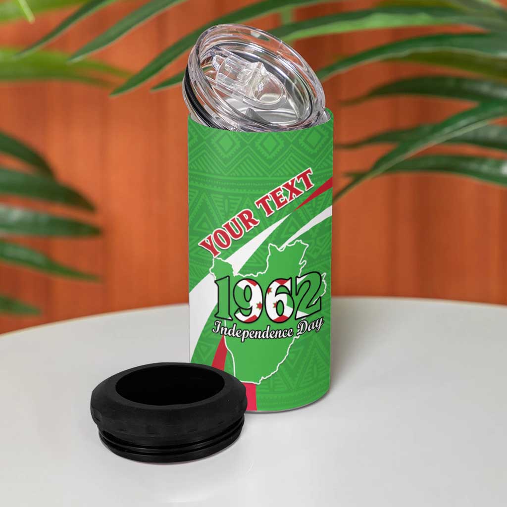 Personalized Burundi Independence Day 4 in 1 Can Cooler Tumbler Coat Of Arms With Map
