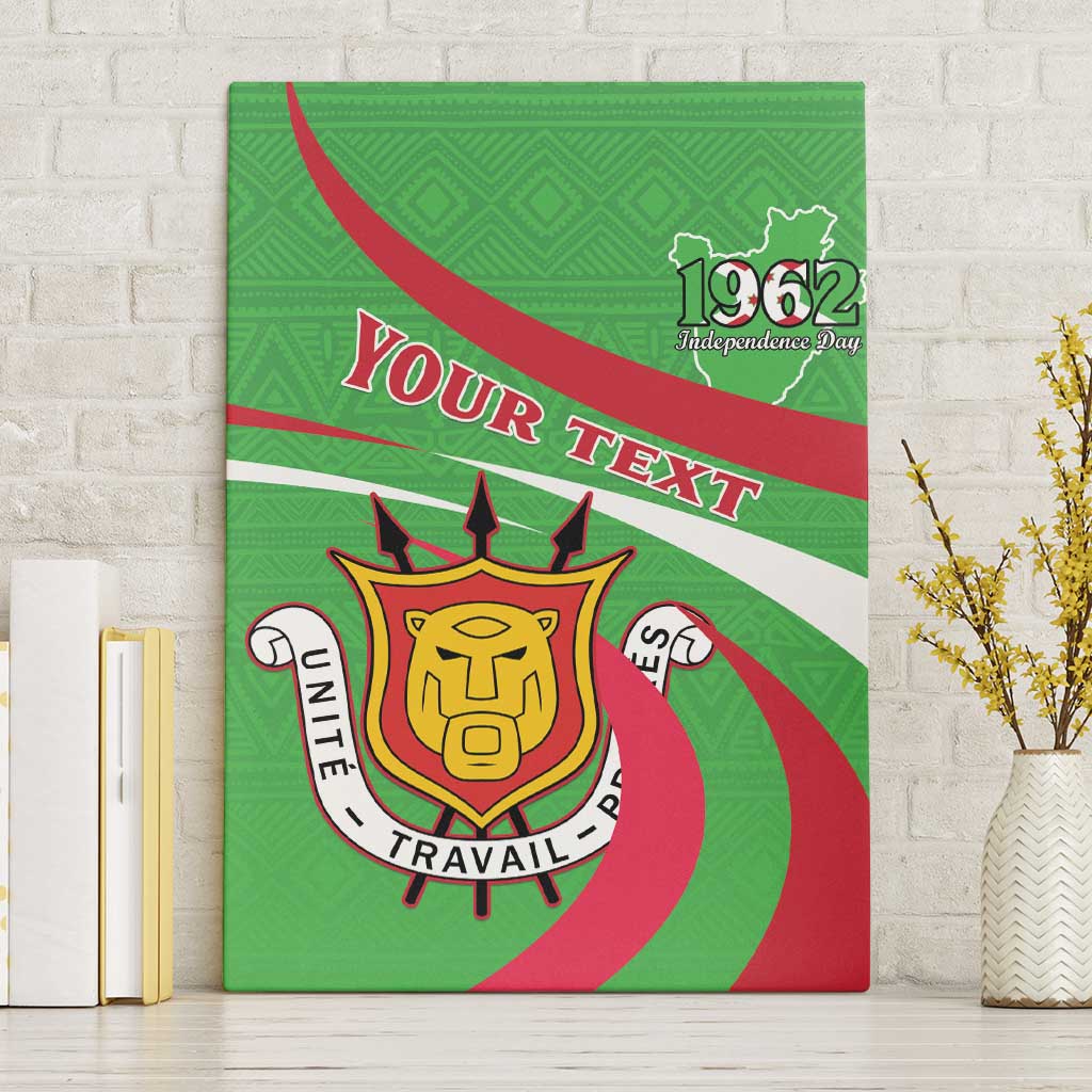 Personalized Burundi Independence Day Canvas Wall Art Coat Of Arms With Map