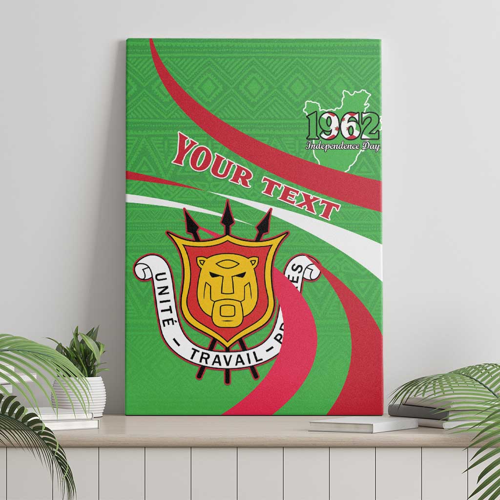 Personalized Burundi Independence Day Canvas Wall Art Coat Of Arms With Map