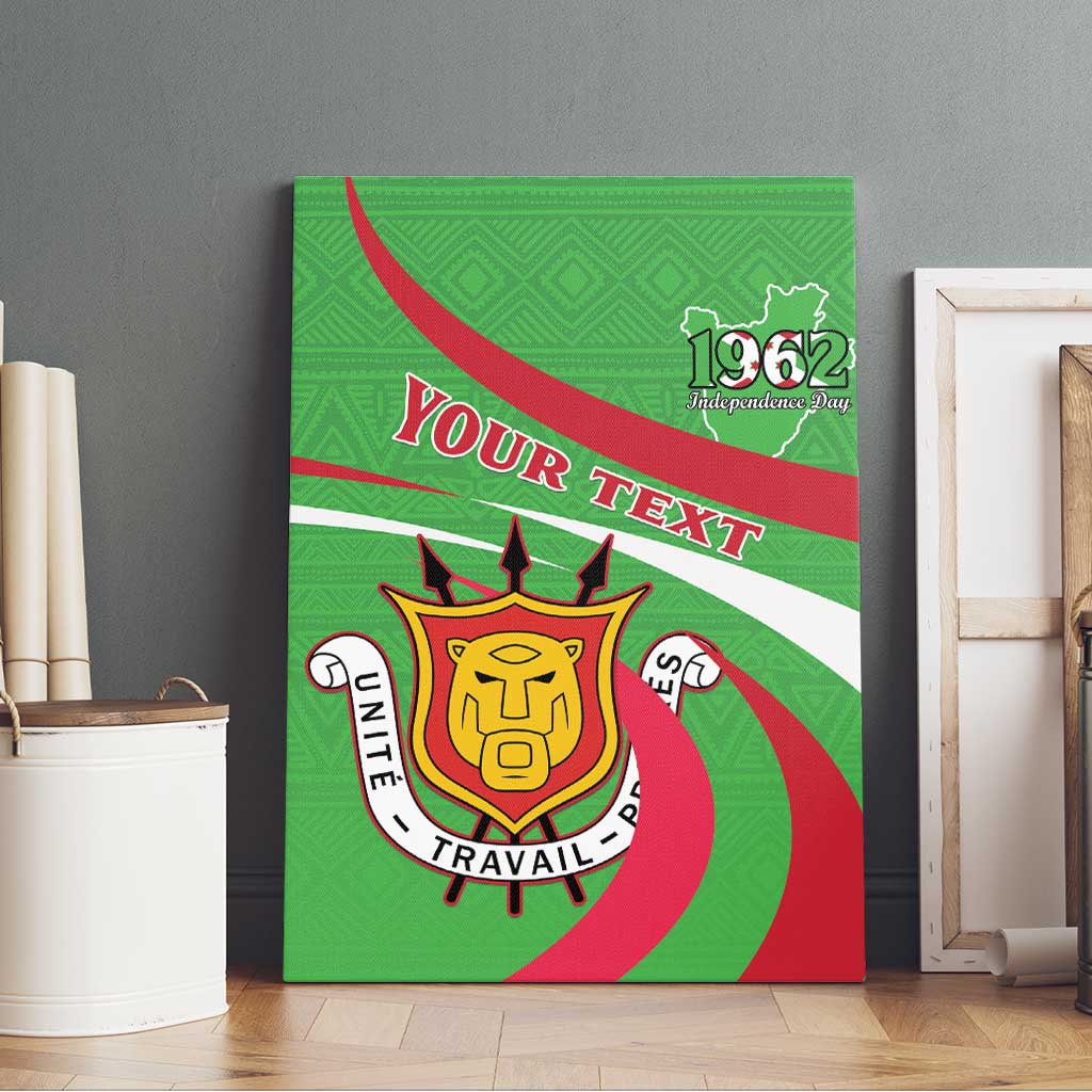 Personalized Burundi Independence Day Canvas Wall Art Coat Of Arms With Map