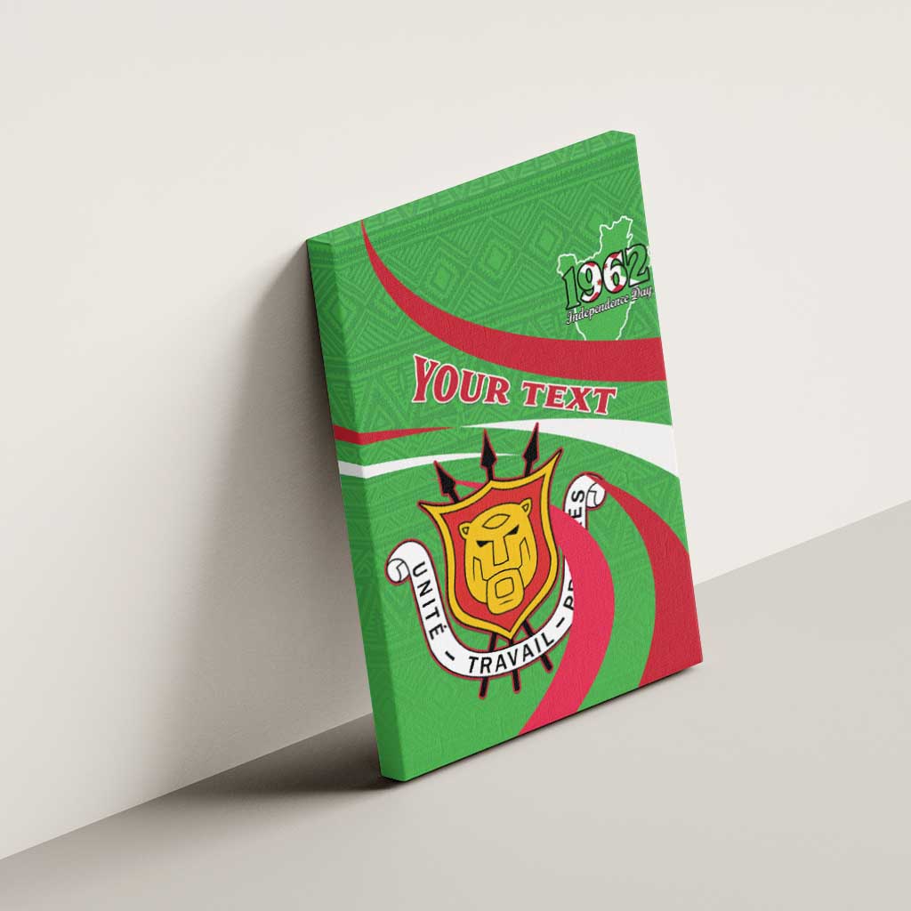 Personalized Burundi Independence Day Canvas Wall Art Coat Of Arms With Map