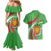 Personalized Burundi Independence Day Couples Matching Mermaid Dress and Hawaiian Shirt Coat Of Arms With Map