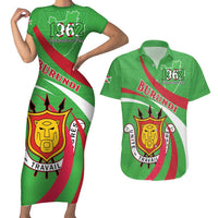 Personalized Burundi Independence Day Couples Matching Short Sleeve Bodycon Dress and Hawaiian Shirt Coat Of Arms With Map