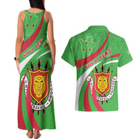 Personalized Burundi Independence Day Couples Matching Tank Maxi Dress and Hawaiian Shirt Coat Of Arms With Map
