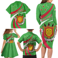 Personalized Burundi Independence Day Family Matching Long Sleeve Bodycon Dress and Hawaiian Shirt Coat Of Arms With Map