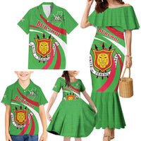 Personalized Burundi Independence Day Family Matching Mermaid Dress and Hawaiian Shirt Coat Of Arms With Map