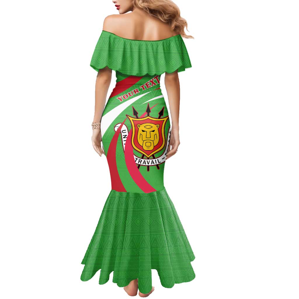 Personalized Burundi Independence Day Family Matching Mermaid Dress and Hawaiian Shirt Coat Of Arms With Map