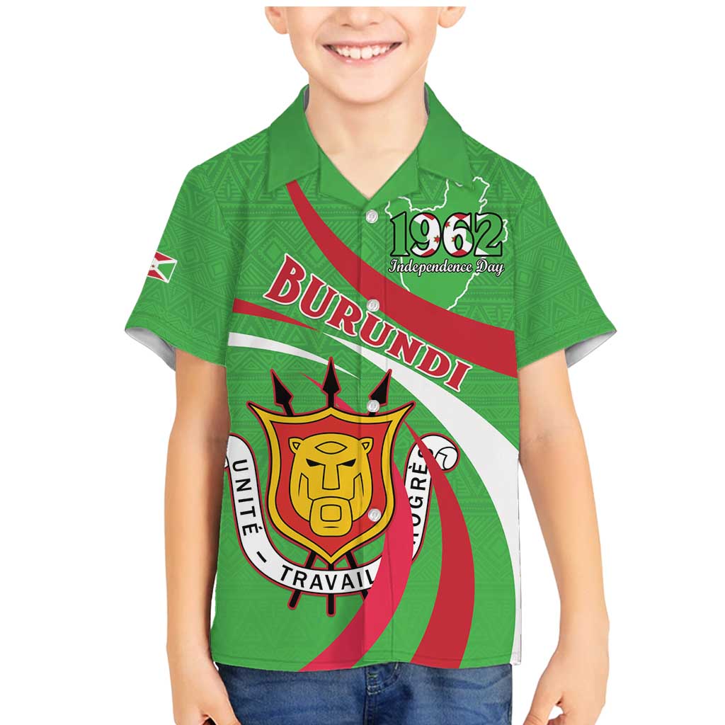 Personalized Burundi Independence Day Family Matching Mermaid Dress and Hawaiian Shirt Coat Of Arms With Map