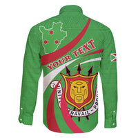 Personalized Burundi Independence Day Family Matching Off The Shoulder Long Sleeve Dress and Hawaiian Shirt Coat Of Arms With Map