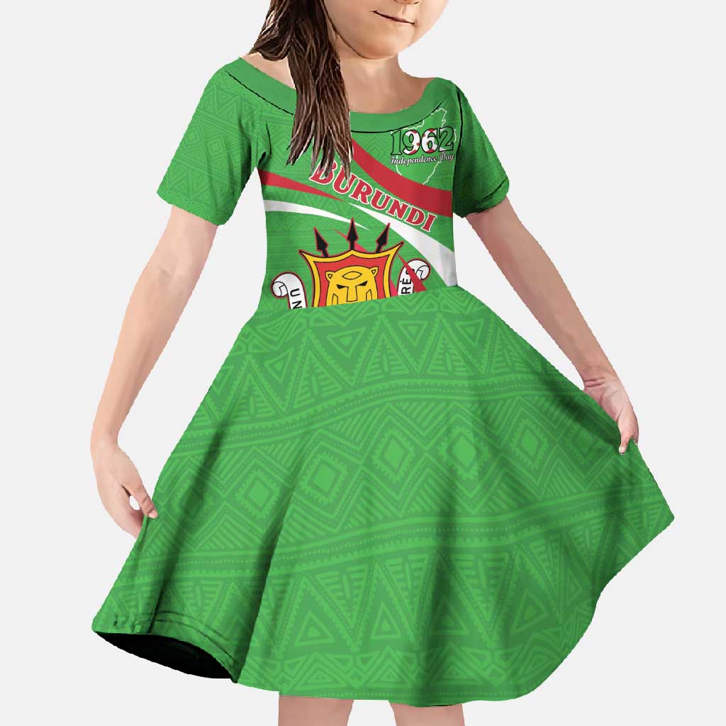 Personalized Burundi Independence Day Family Matching Off Shoulder Maxi Dress and Hawaiian Shirt Coat Of Arms With Map