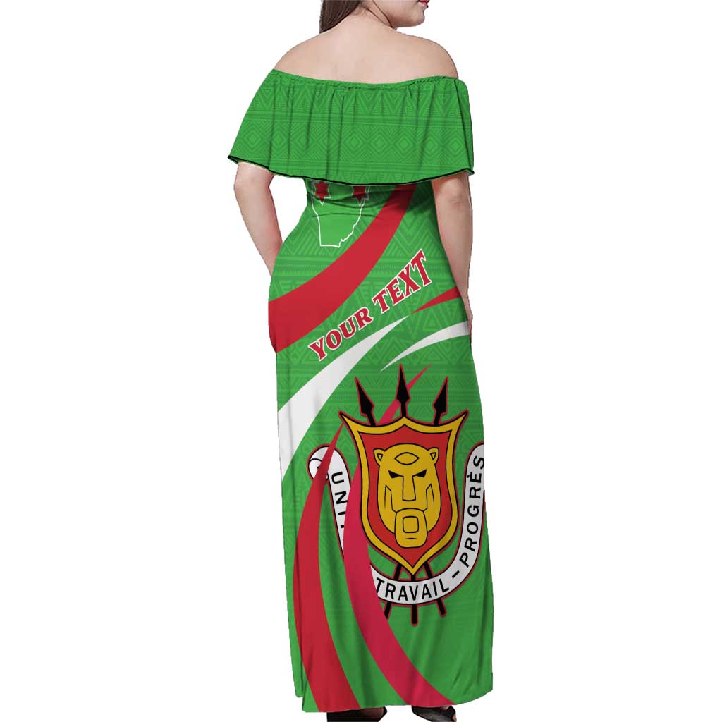 Personalized Burundi Independence Day Family Matching Off Shoulder Maxi Dress and Hawaiian Shirt Coat Of Arms With Map
