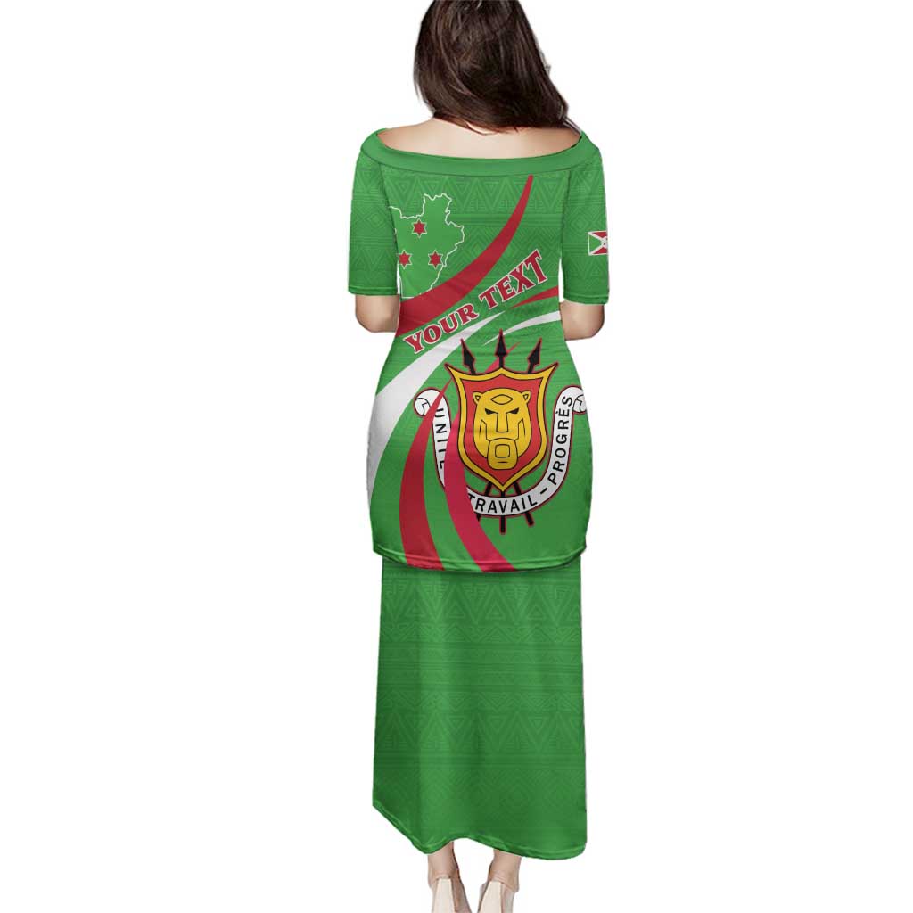 Personalized Burundi Independence Day Family Matching Puletasi and Hawaiian Shirt Coat Of Arms With Map
