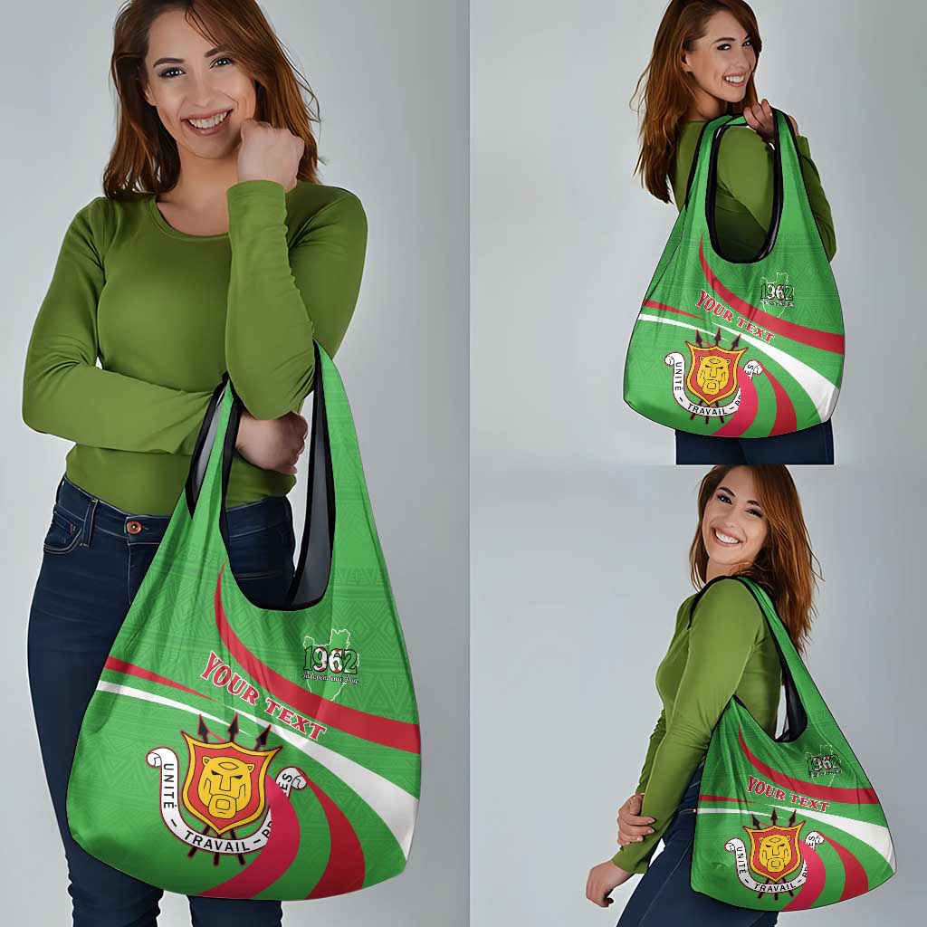 Personalized Burundi Independence Day Grocery Bag Coat Of Arms With Map