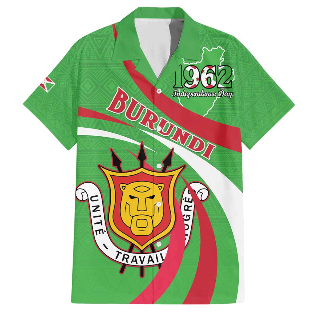 Personalized Burundi Independence Day Hawaiian Shirt Coat Of Arms With Map