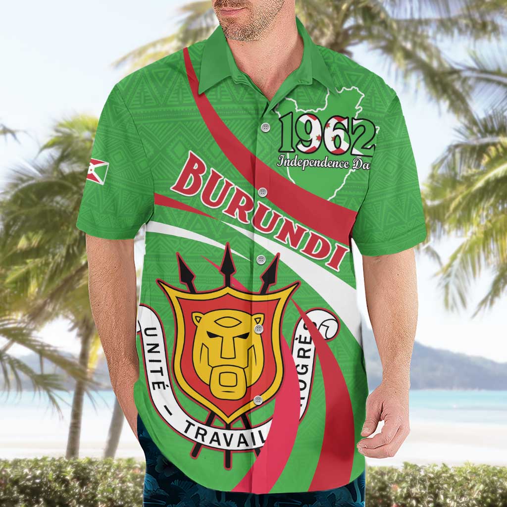 Personalized Burundi Independence Day Hawaiian Shirt Coat Of Arms With Map