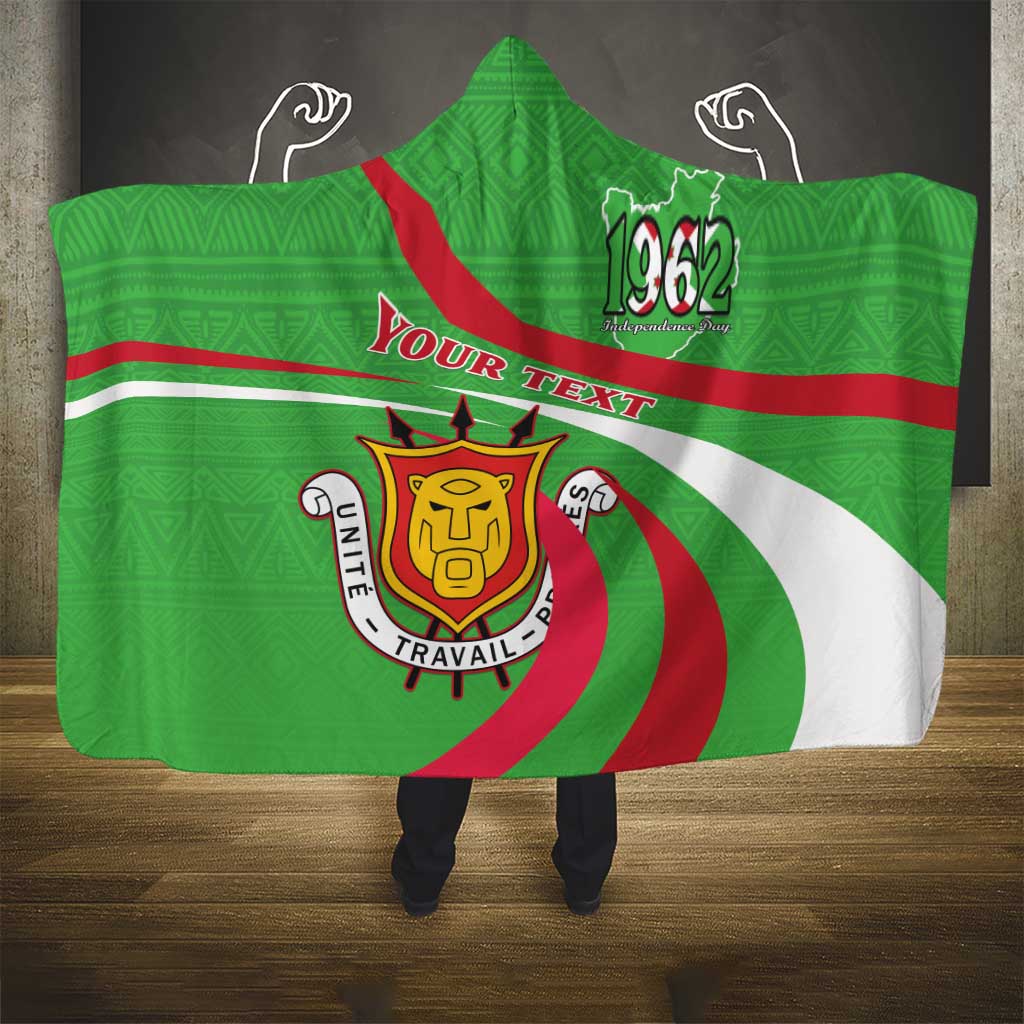 Personalized Burundi Independence Day Hooded Blanket Coat Of Arms With Map