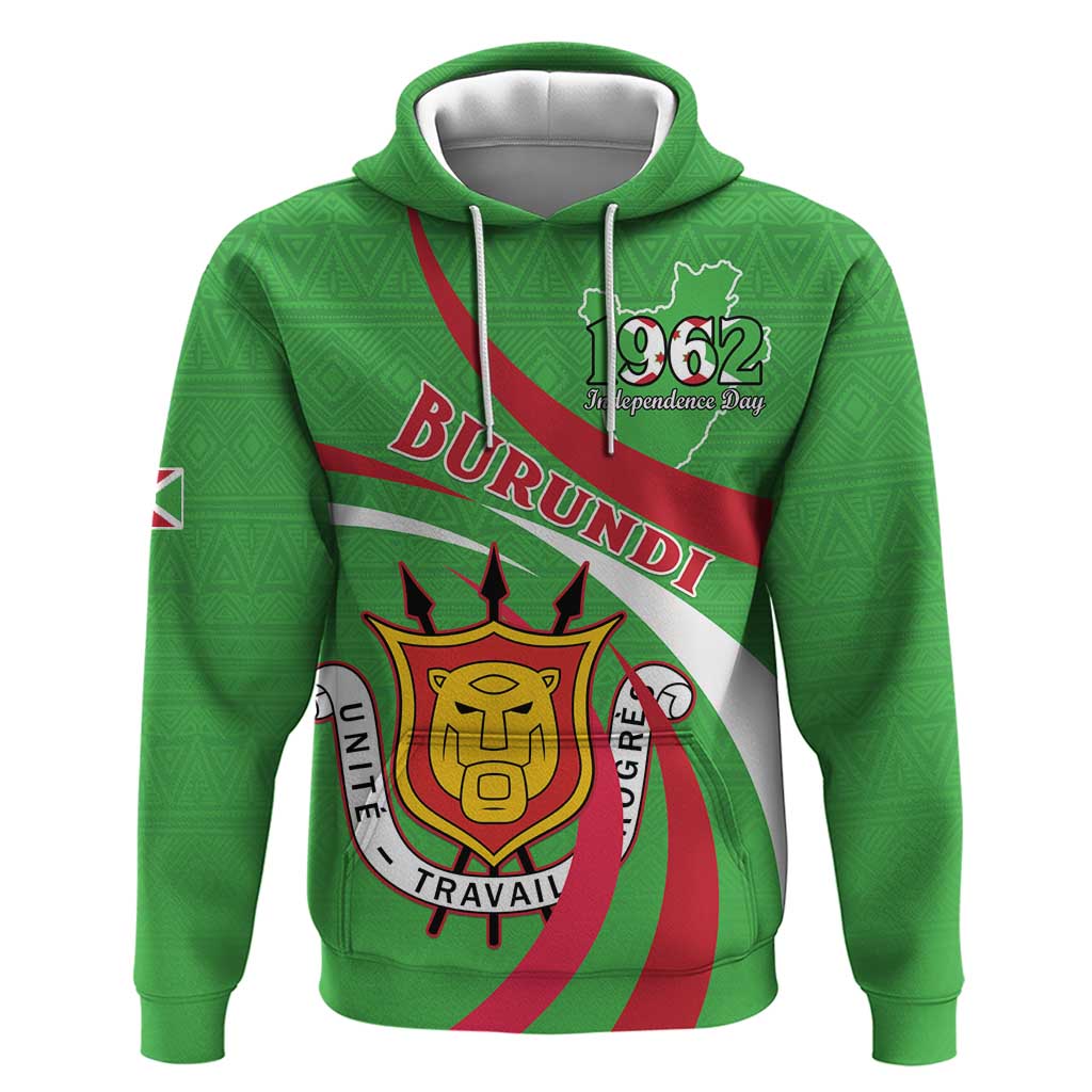 Personalized Burundi Independence Day Hoodie Coat Of Arms With Map