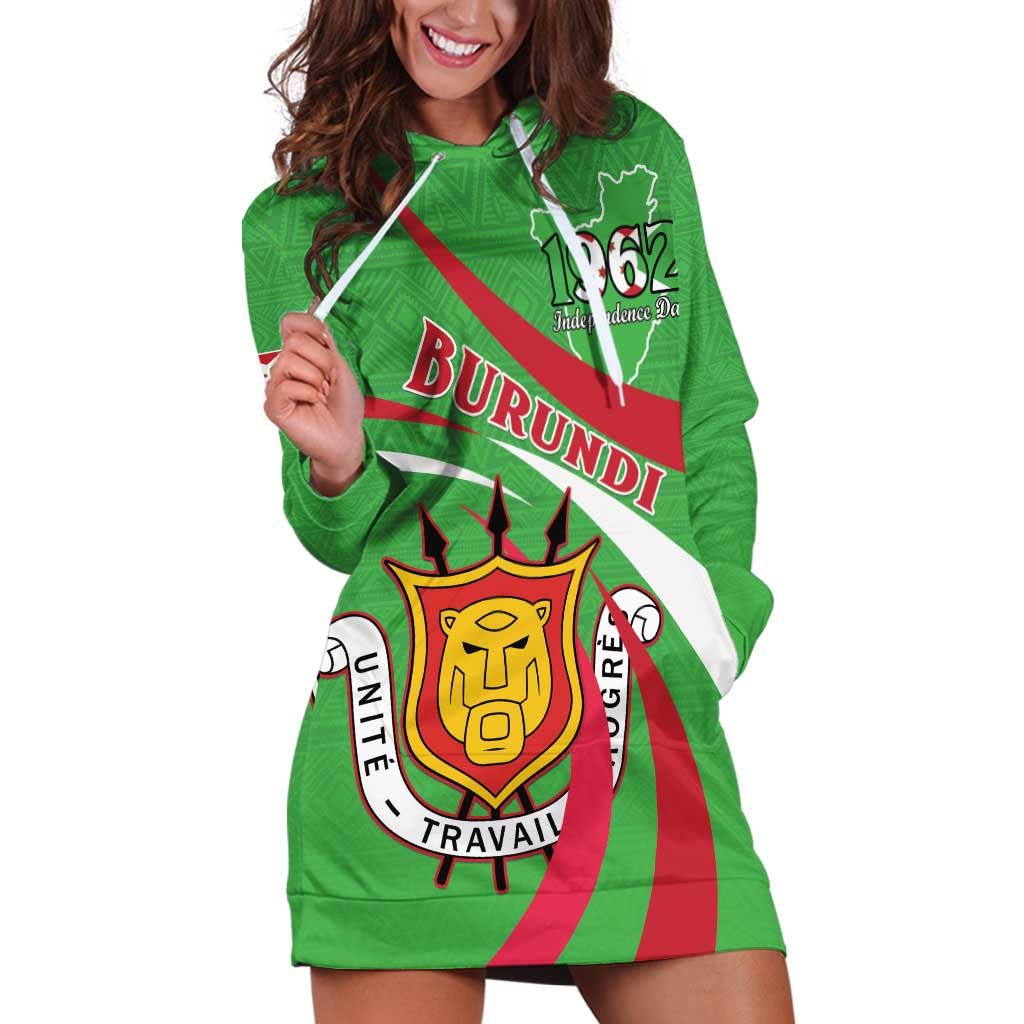 Personalized Burundi Independence Day Hoodie Dress Coat Of Arms With Map