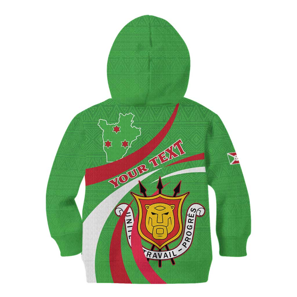Personalized Burundi Independence Day Kid Hoodie Coat Of Arms With Map