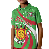 Personalized Burundi Independence Day Kid Polo Shirt Coat Of Arms With Map