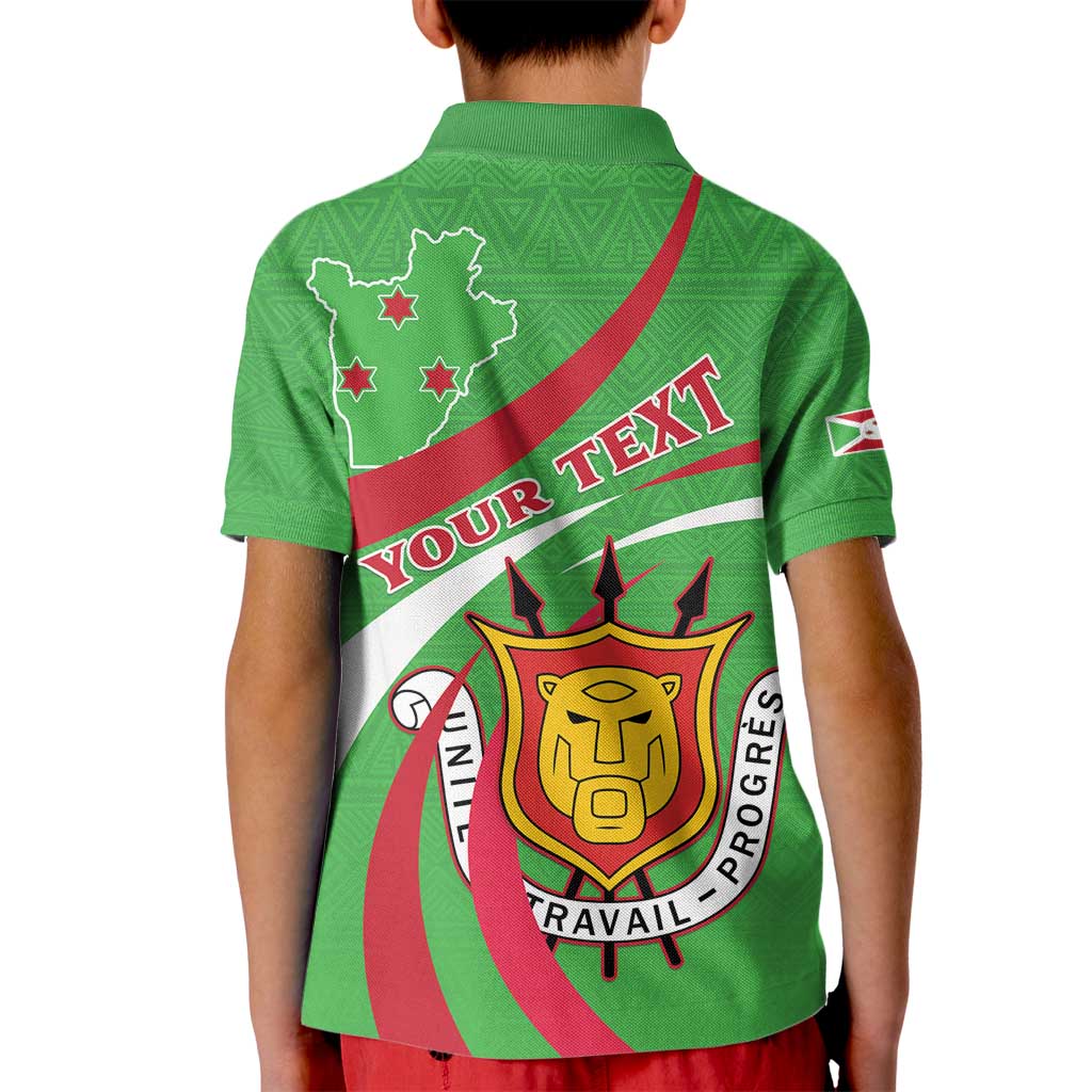 Personalized Burundi Independence Day Kid Polo Shirt Coat Of Arms With Map