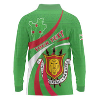 Personalized Burundi Independence Day Long Sleeve Polo Shirt Coat Of Arms With Map