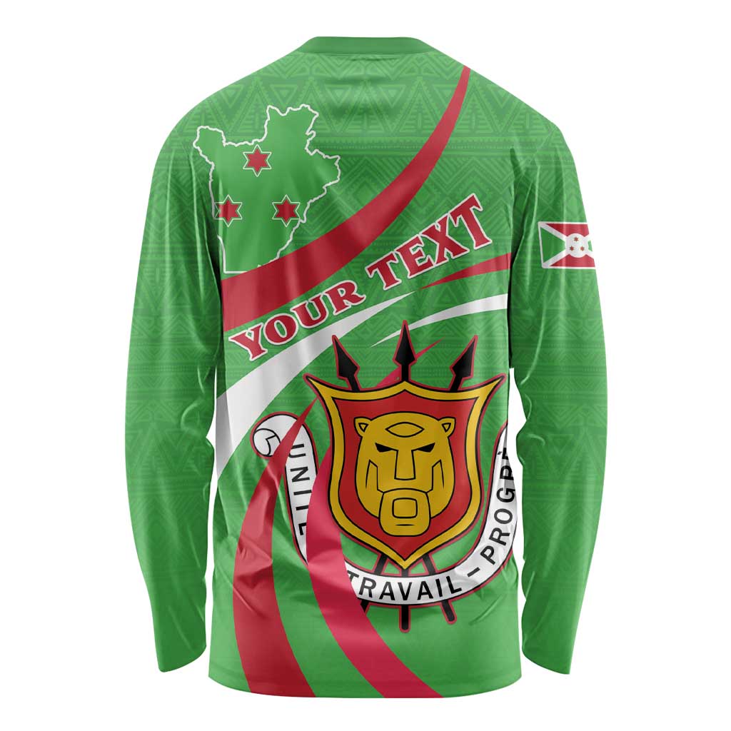 Personalized Burundi Independence Day Long Sleeve Shirt Coat Of Arms With Map