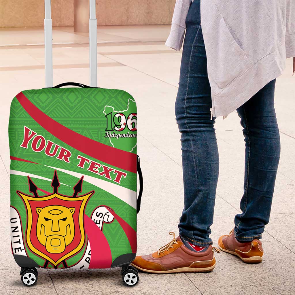 Personalized Burundi Independence Day Luggage Cover Coat Of Arms With Map