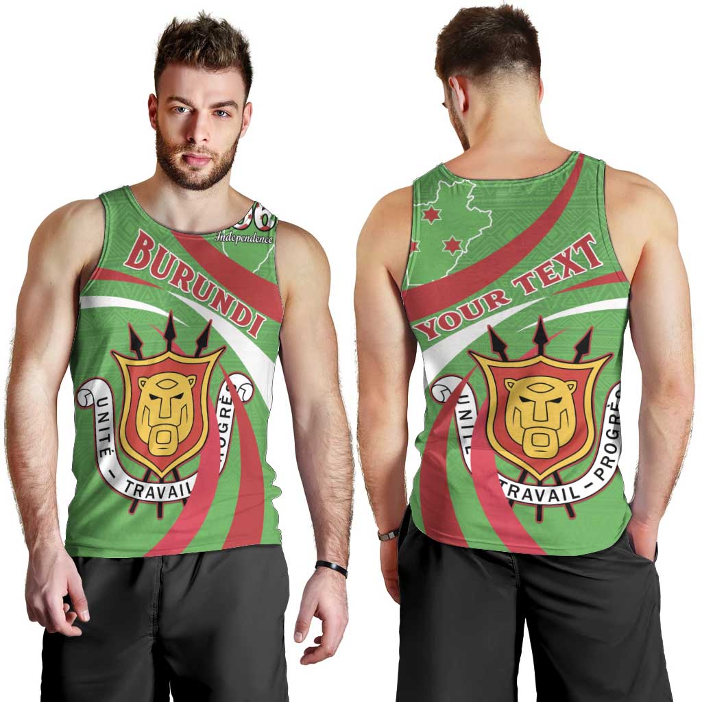 Personalized Burundi Independence Day Men Tank Top Coat Of Arms With Map