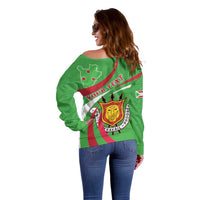 Personalized Burundi Independence Day Off Shoulder Sweater Coat Of Arms With Map