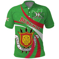 Personalized Burundi Independence Day Polo Shirt Coat Of Arms With Map