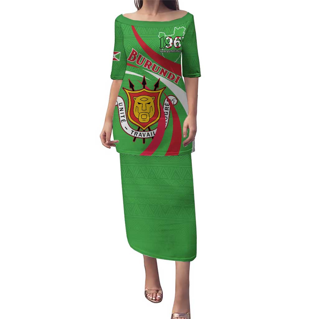 Personalized Burundi Independence Day Puletasi Coat Of Arms With Map