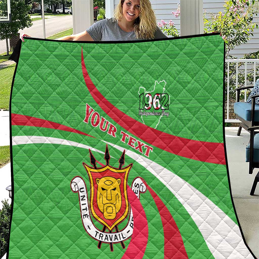Personalized Burundi Independence Day Quilt Coat Of Arms With Map