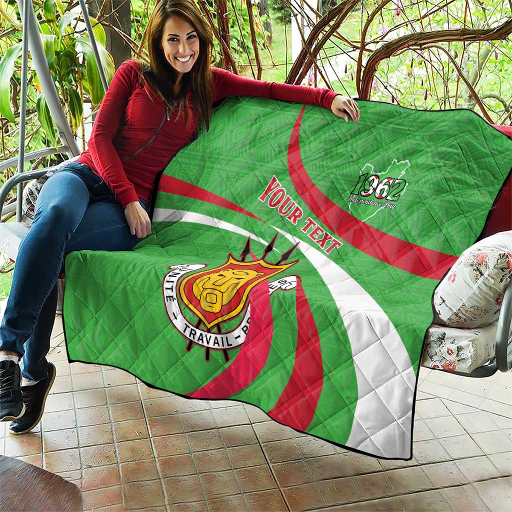 Personalized Burundi Independence Day Quilt Coat Of Arms With Map