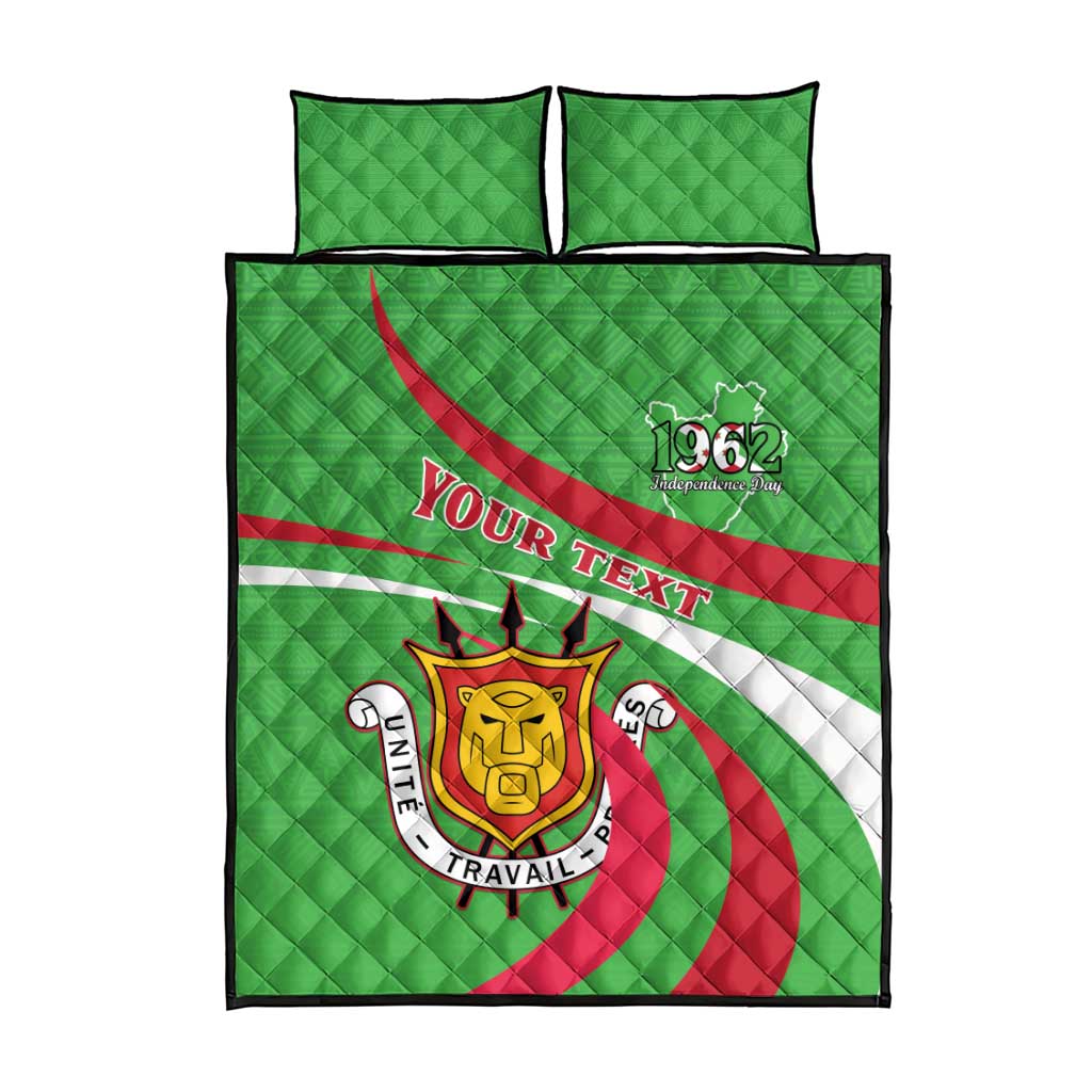 Personalized Burundi Independence Day Quilt Bed Set Coat Of Arms With Map