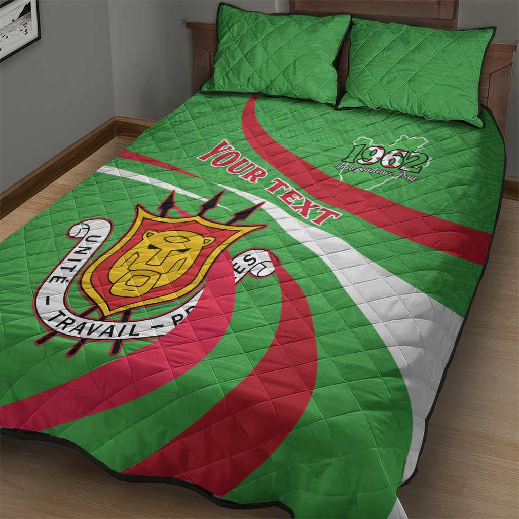 Personalized Burundi Independence Day Quilt Bed Set Coat Of Arms With Map
