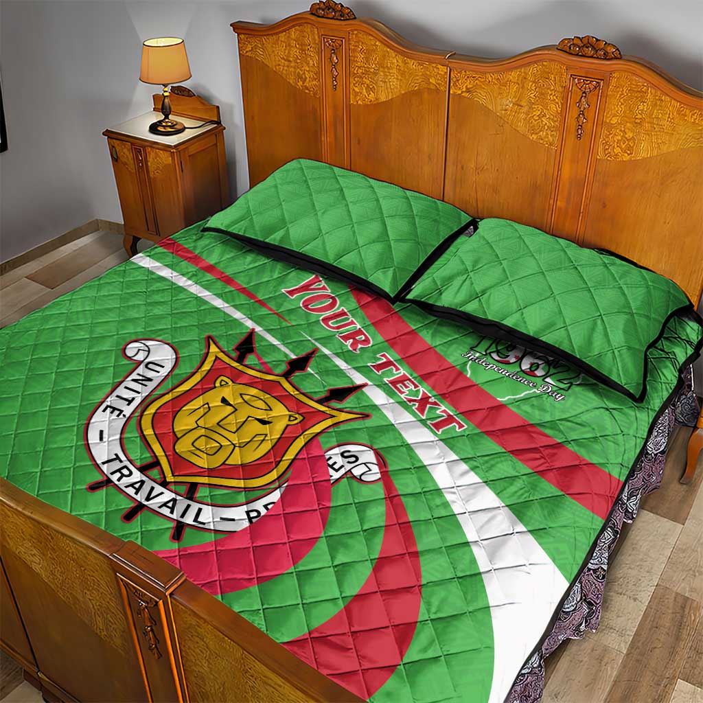 Personalized Burundi Independence Day Quilt Bed Set Coat Of Arms With Map