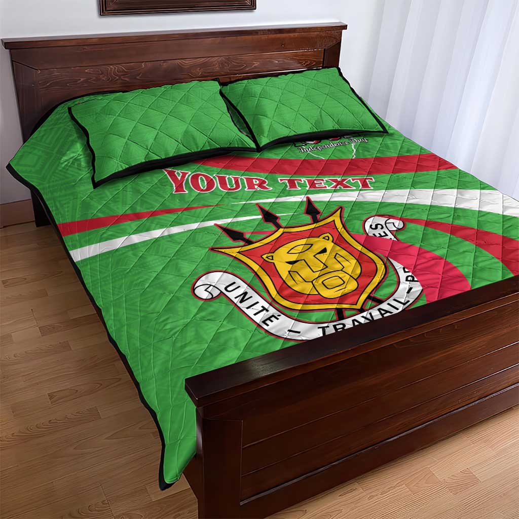 Personalized Burundi Independence Day Quilt Bed Set Coat Of Arms With Map