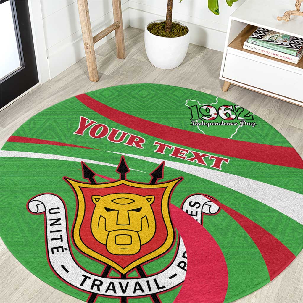 Personalized Burundi Independence Day Round Carpet Coat Of Arms With Map